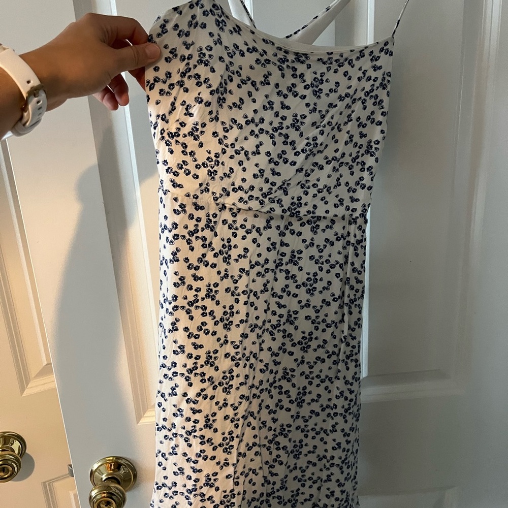 Lulu's Strappy-back Blue Floral Sundress Dress